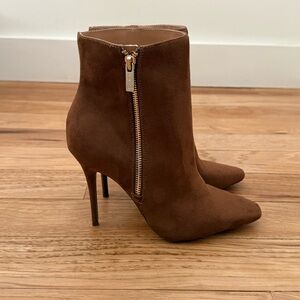 Jessica Simpson Suede Pointed Toe Stiletto Booties sz US 7.5 EU 38